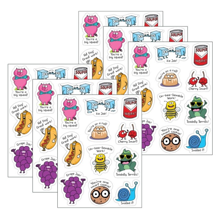 Creative Teaching Press® So Much Pun! Punny Reward Stickers, 55 Per Pack, 6 Packs