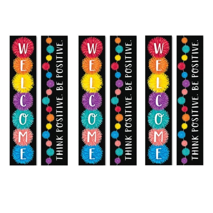 Creative Teaching Press® Pom-Poms Welcome Banner (2-sided), Pack of 3