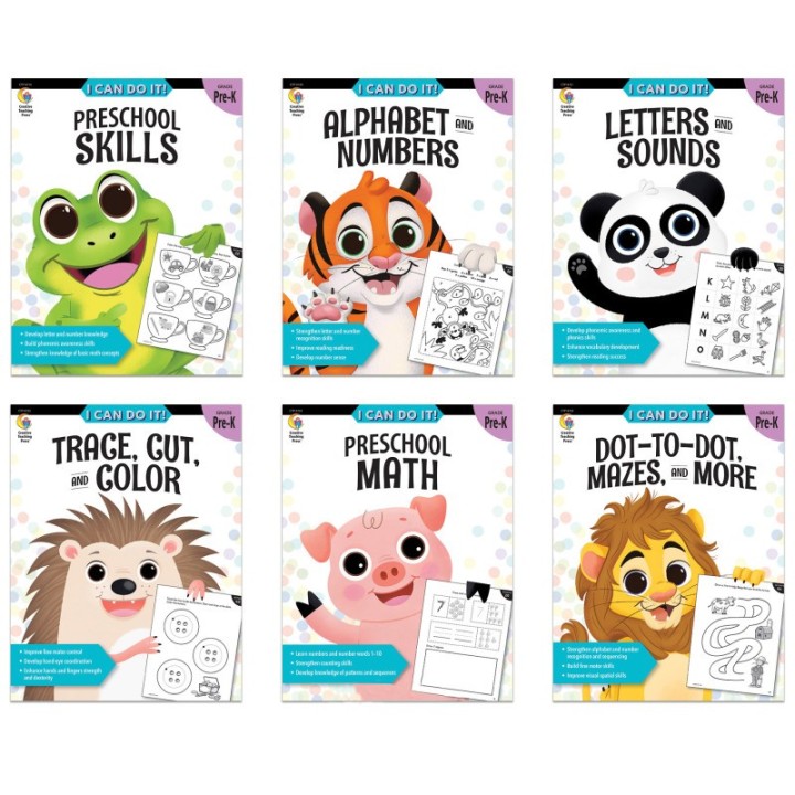Creative Teaching Press® I Can Do It! Prek Skills Workbook Pack, 6 Books