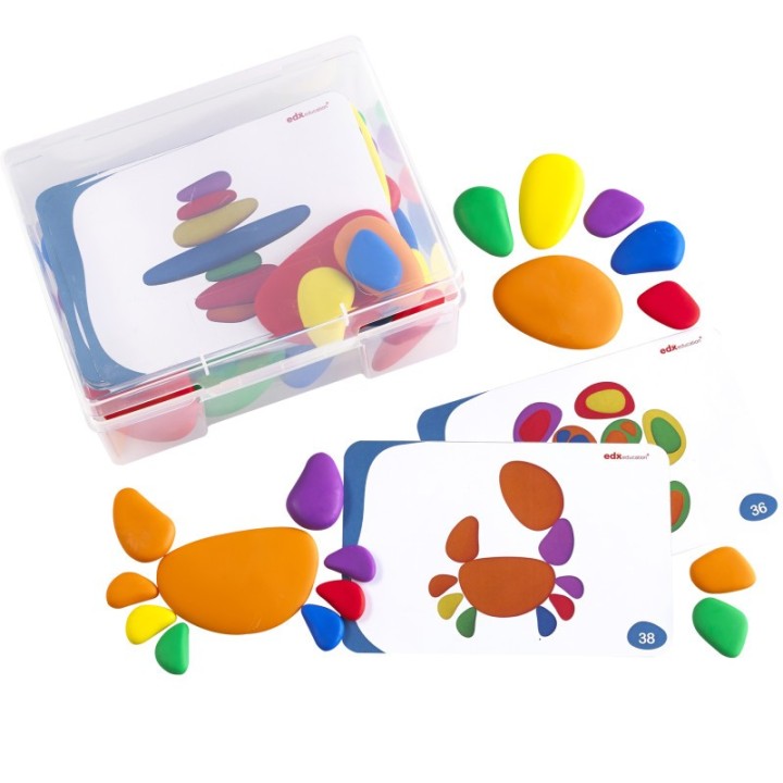 edxeducation® Rainbow Pebbles - Set of 36 + 40 Activities
