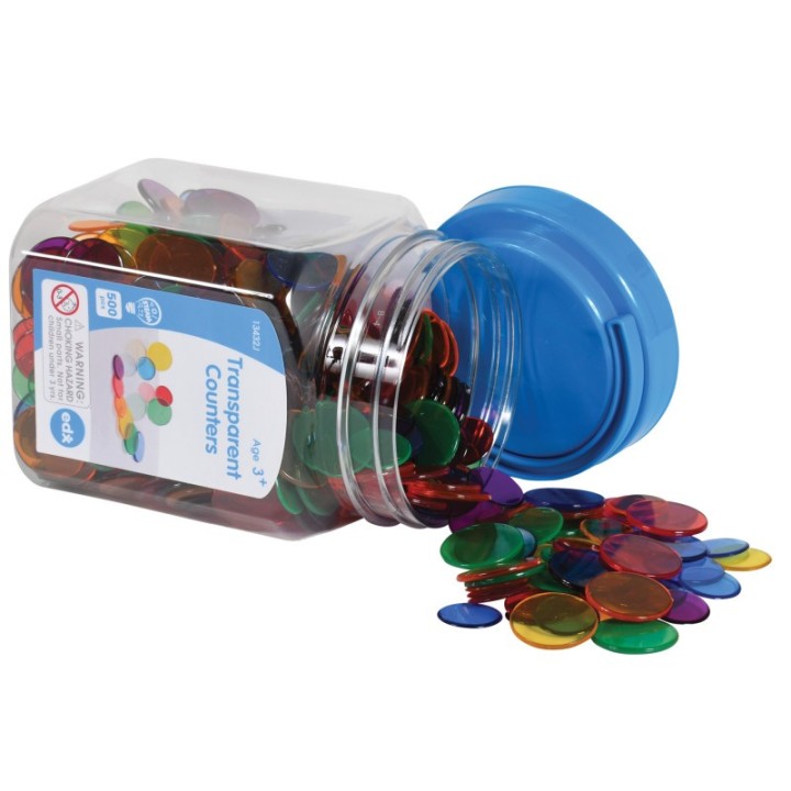 edxeducation® Transparent Counters - Mini Jar - Set of 500
