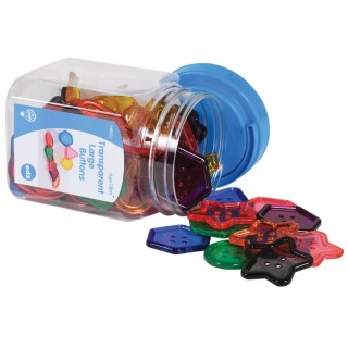 edxeducation® Transparent Large Buttons - Mini Jar - 0.6 Pound