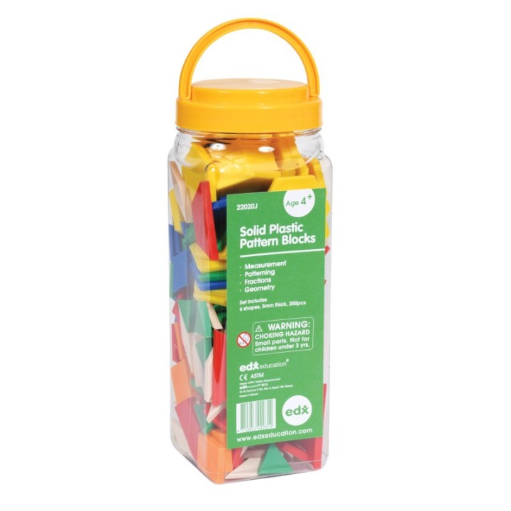 edxeducation® Pattern Blocks - Plastic - Set of 250