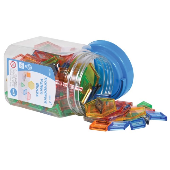 edxeducation® Transparent Pattern Blocks - Mini Jar - Set of 120
