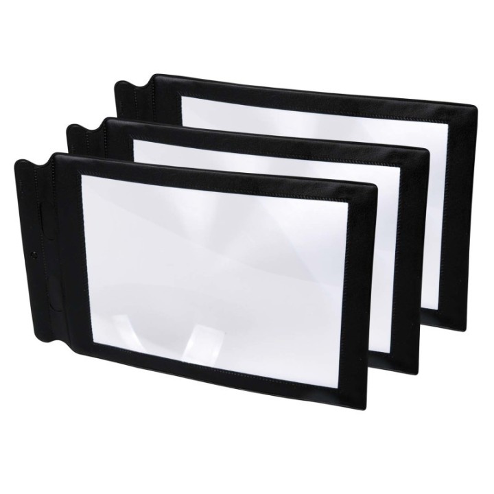 TickiT® Large Sheet Magnifier, 8.7" x 5.5", Pack of 3