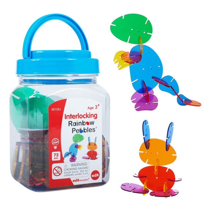 edxeducation® Interlocking Rainbow Pebbles Mini Jar