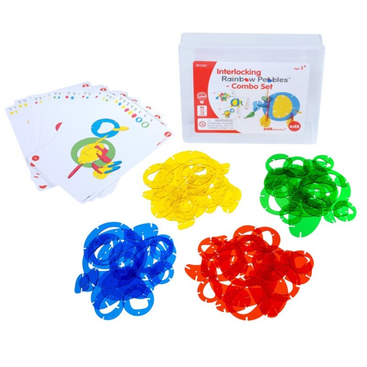 edxeducation® Interlocking Rainbow Pebbles Combo Set