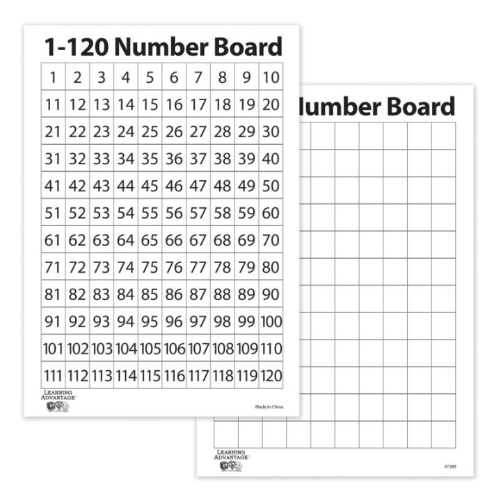 Learning Advantage® 1-120 Number Dry Erase Boards, Set of 10