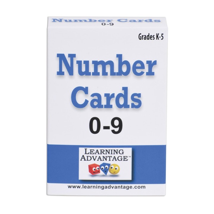 Learning Advantage® Number Cards 0-9 - Black - Set of 50