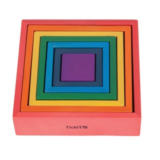 TickiT® Wooden Rainbow Architect Squares - Set of 7