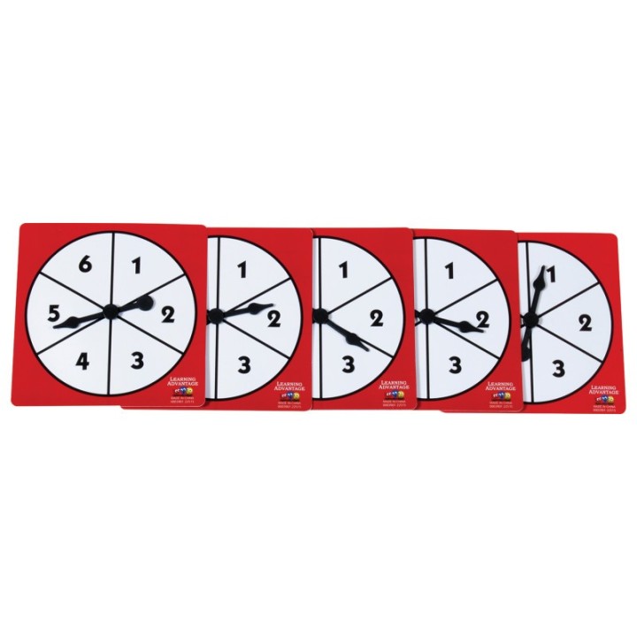 Learning Advantage® 1-6 Number Spinners - Set of 5
