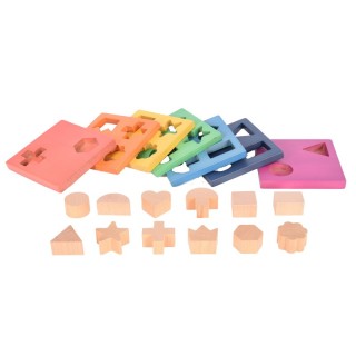 TickiT® Rainbow Wooden Shape Stacker