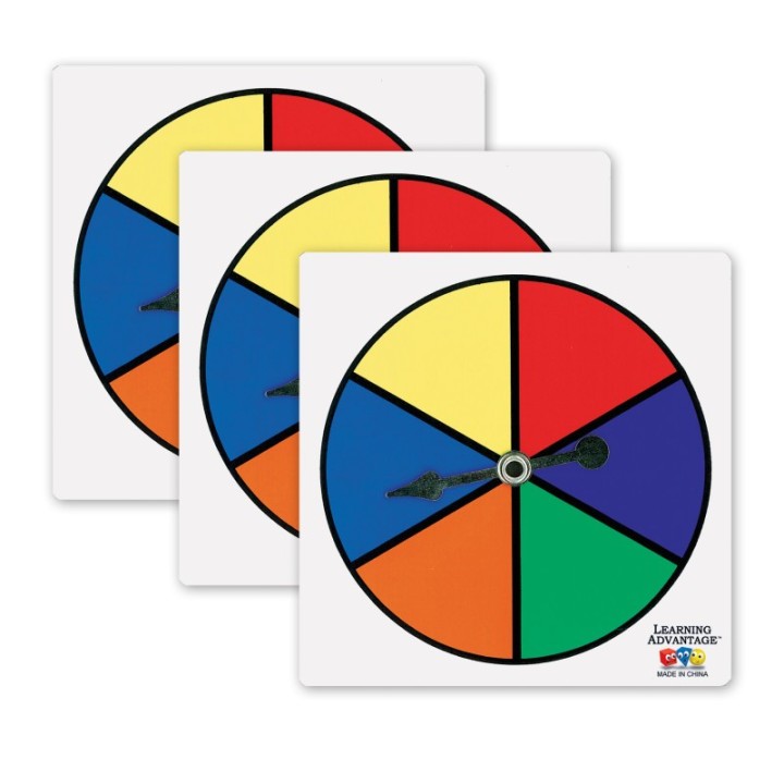 Learning Advantage® Six-Color Spinners - 5 Per Set - 3 Sets