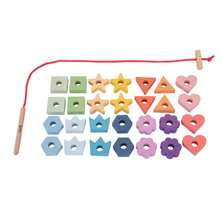 TickiT® Rainbow Wooden Lacing Shapes