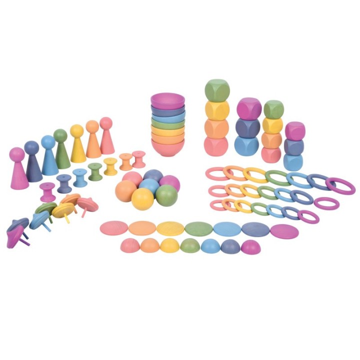 TickiT® Rainbow Wooden Super Set - Set of 84 - 12 Different Shapes in 7 Colors