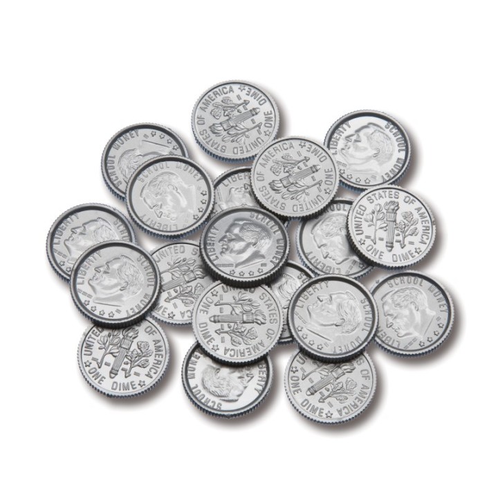 Learning Advantage® Play Coins - Dimes - Set of 100