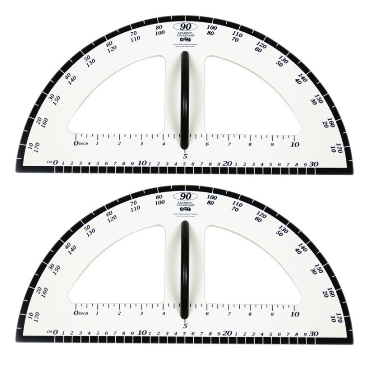 Learning Advantage® Dry Erase Magnetic Protractor, Pack of 2