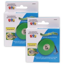 Learning Advantage® Wind Up Measuring Tape - 33 Feet - Pack of 2