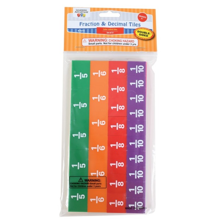 Learning Advantage® Fraction/Decimal Tiles - Set of 51