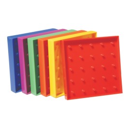 Learning Advantage® Double-Sided Geoboard Set - 5 x 5 Grid / 12 Pin Circular Array - Set of 6