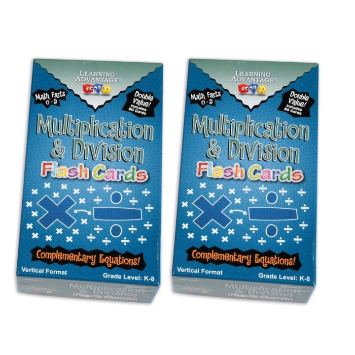 Learning Advantage® Double-Value Vertical Flash Cards - Multiplication & Division Set - 90 Per Pack, 2 Packs