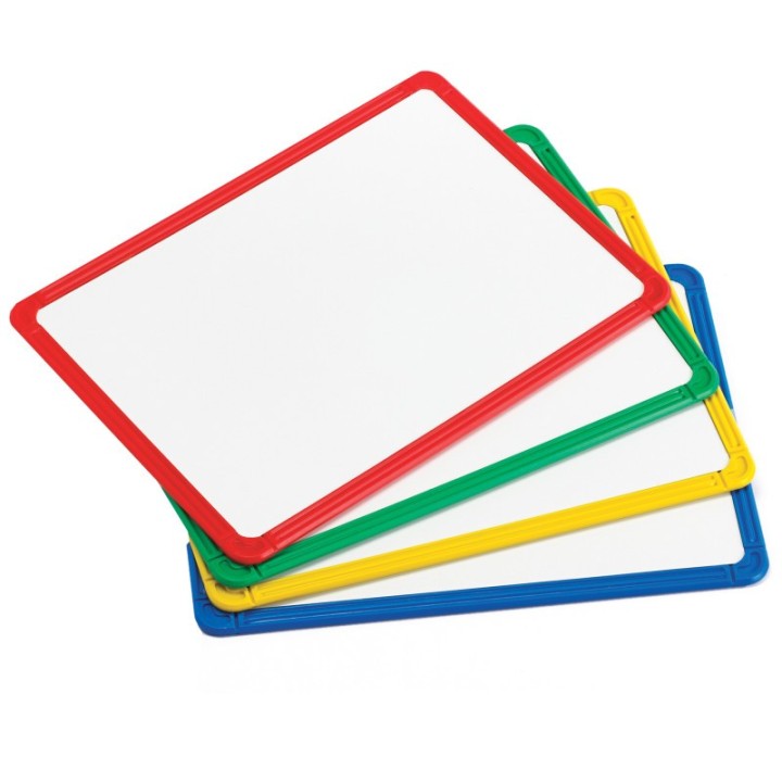 edxeducation® Plastic Framed Metal Whiteboards - Four Colors - Set of 4