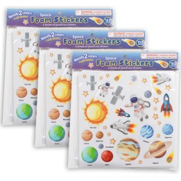READY 2 LEARN™ Foam Stickers, Space, 152 Per Pack, 3 Packs