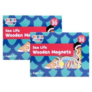 Spark & Wow Wooden Magnets, Sea Life, 20 Per Set, 2 Sets
