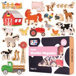 Spark & Wow Wooden Magnets- Farm - Set of 20