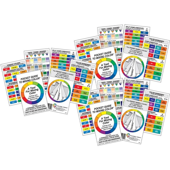 The Color Wheel Company Artist's Color Wheel Pocket Mixing Guide, Pack of 3