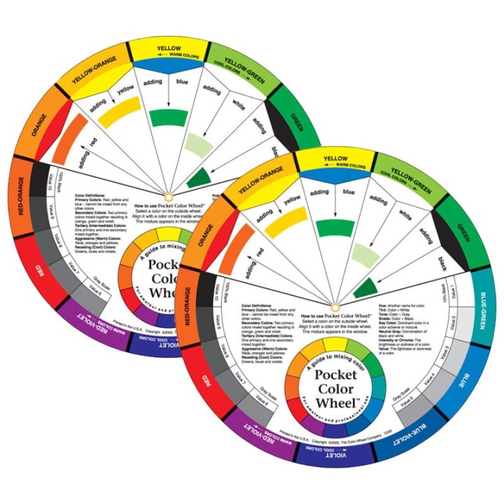 The Color Wheel Company Pocket Color Wheel, 5-1/8" Diameter, Pack of 2