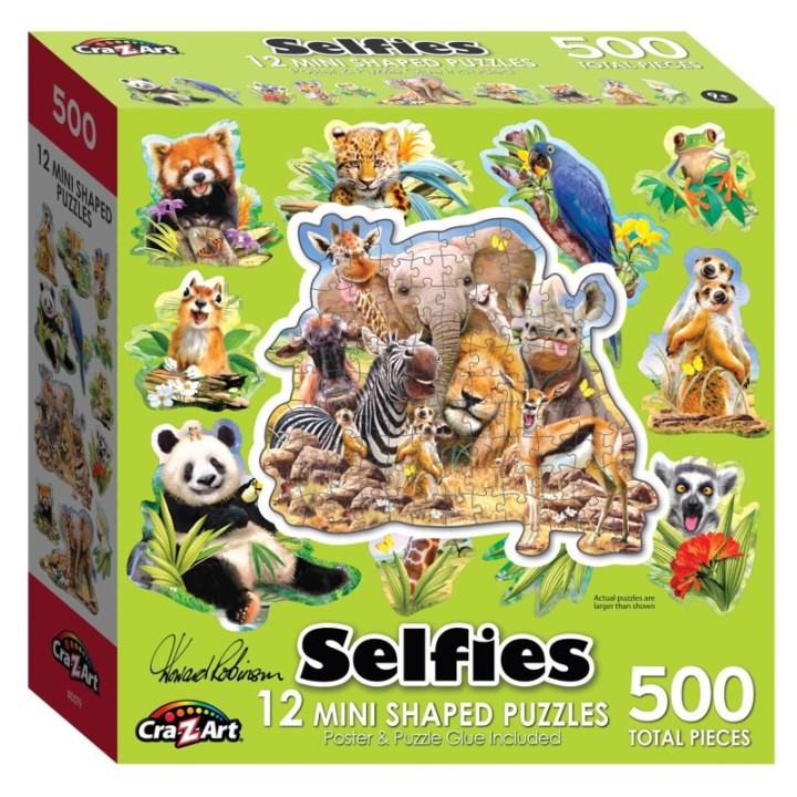 Cra-Z-Art® Jungle Selfies Mini Shaped Puzzle Set, 12 Puzzles