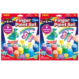 Cra-Z-Art® Washable Finger Paints Set, 8 Colors Per Set, 2 Sets