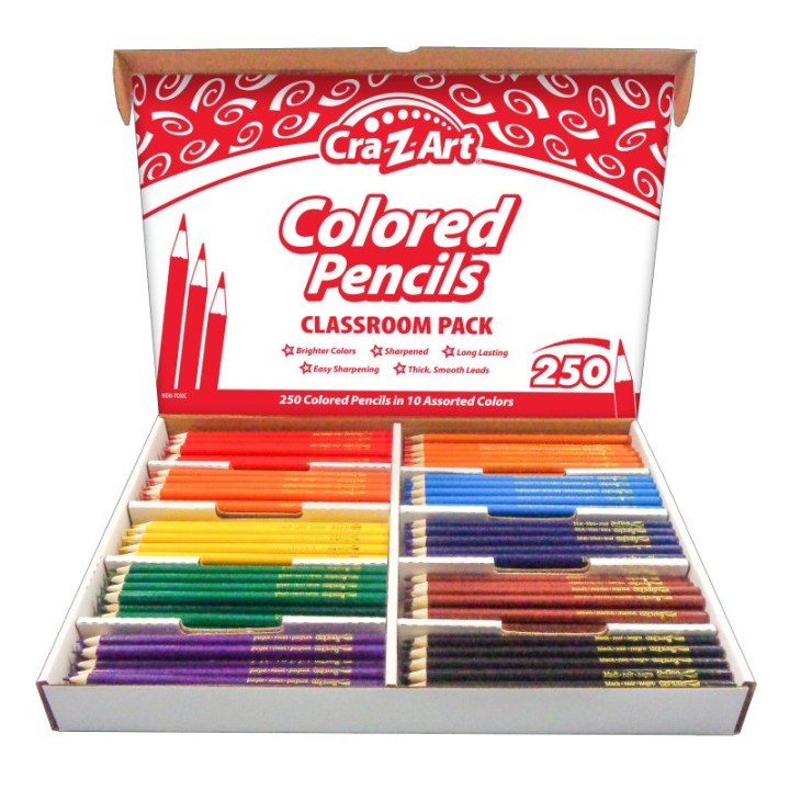 Cra-Z-Art® Colored Pencil Classroom Pack, 10 Colors, Box of 250