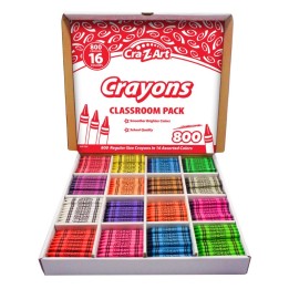 Cra-Z-Art® Crayon Classroom Pack, 16 Color, Box of 800