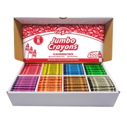 Cra-Z-Art® Jumbo Crayon Classroom Pack, 8 Color, Box of 400