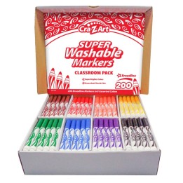 Cra-Z-Art® Washable Marker Classroom Pack, Broadline, 8 Color, Pack of 200