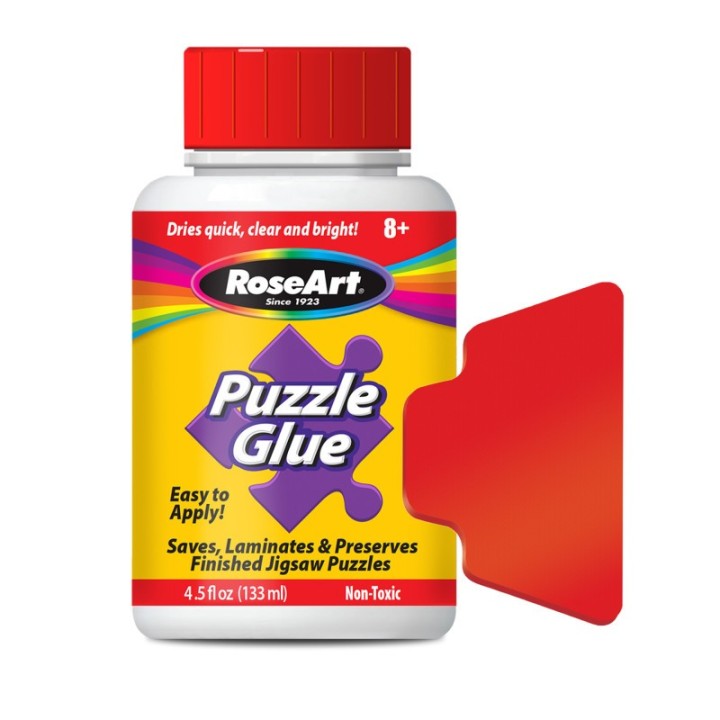 RoseArt Puzzle Glue with Applicator, 4.5oz.