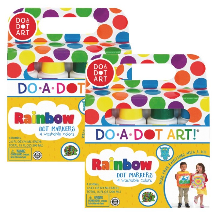 Do-A-Dot Art!® Washable Rainbow Dot Markers, 4 Per Pack, 2 Packs