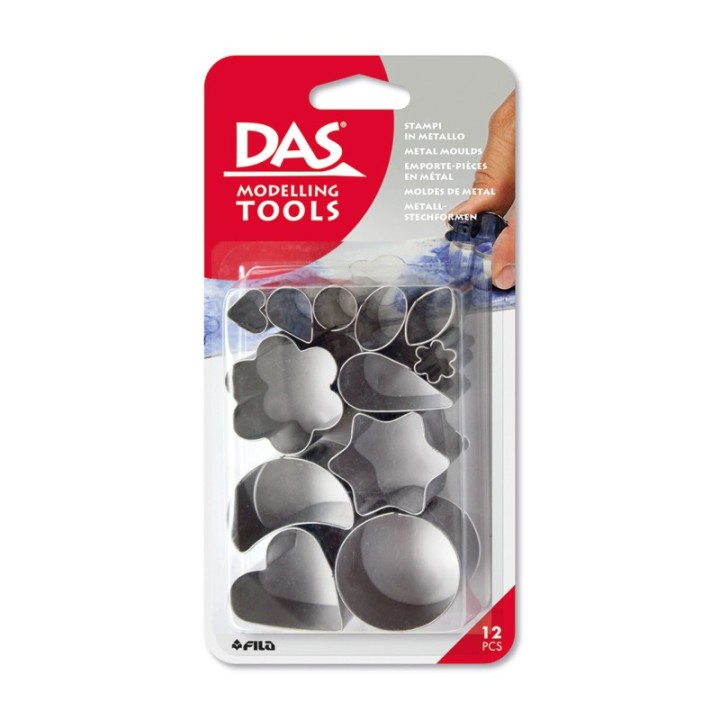 DAS® Modeling Clay Tools, Metal Cutters, 12 Pieces