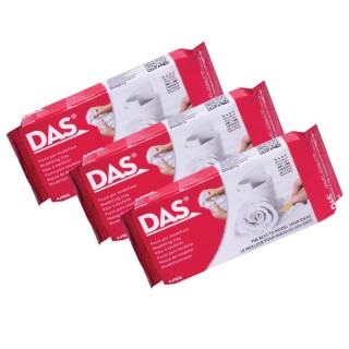 DAS® Modeling Clay Air Hardening, White, 1.1lb, Pack of 3