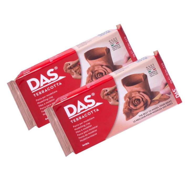 DAS® Modeling Clay Air Hardening, Terra Cotta, 2.2lb, Pack of 2