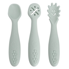 Dreambaby® Silicone Scoop, Mash & Twist 3-Piece Cutlery Set, Seafoam
