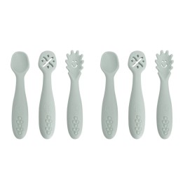 Dreambaby® Silicone Scoop, Mash & Twist 3-Piece Cutlery Set, Seafoam, 2 Sets
