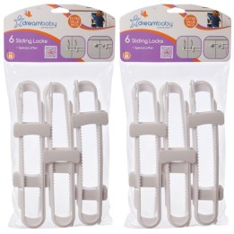 Dreambaby® Cabinet Sliding Locks, 6 Per Pack, 2 Packs