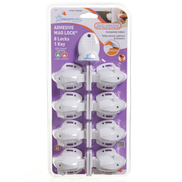 Dreambaby® Adhesive Mag Locks® 8 Locks, 1 Key