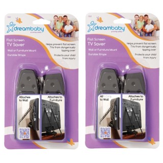 Dreambaby® Flat Screen TV Saver, 2 Straps Per Pack, 2 Packs