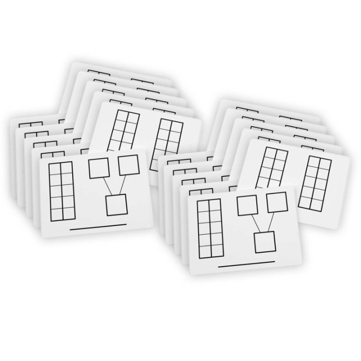 Didax® Write-On/Wipe-Off Ten-Frame Mats, Set of 10, 2 Sets