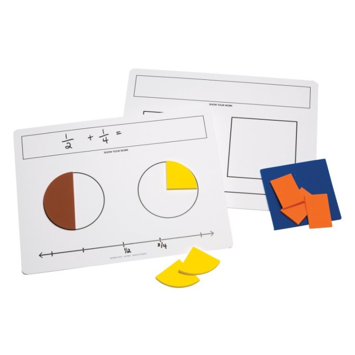 Didax® Write-On/Wipe-Off Fraction Mats, Set of 10