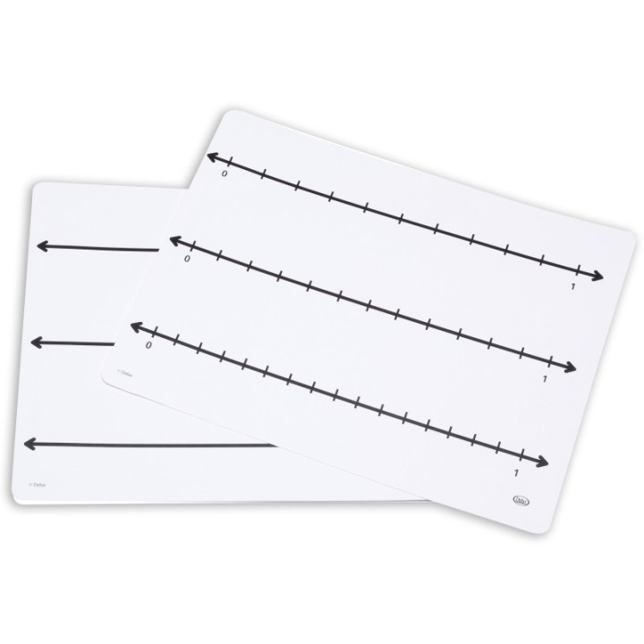 Didax® Write-On/Wipe-Off Fraction Number Line Mat, 9"W x 12"L, Pack of 10